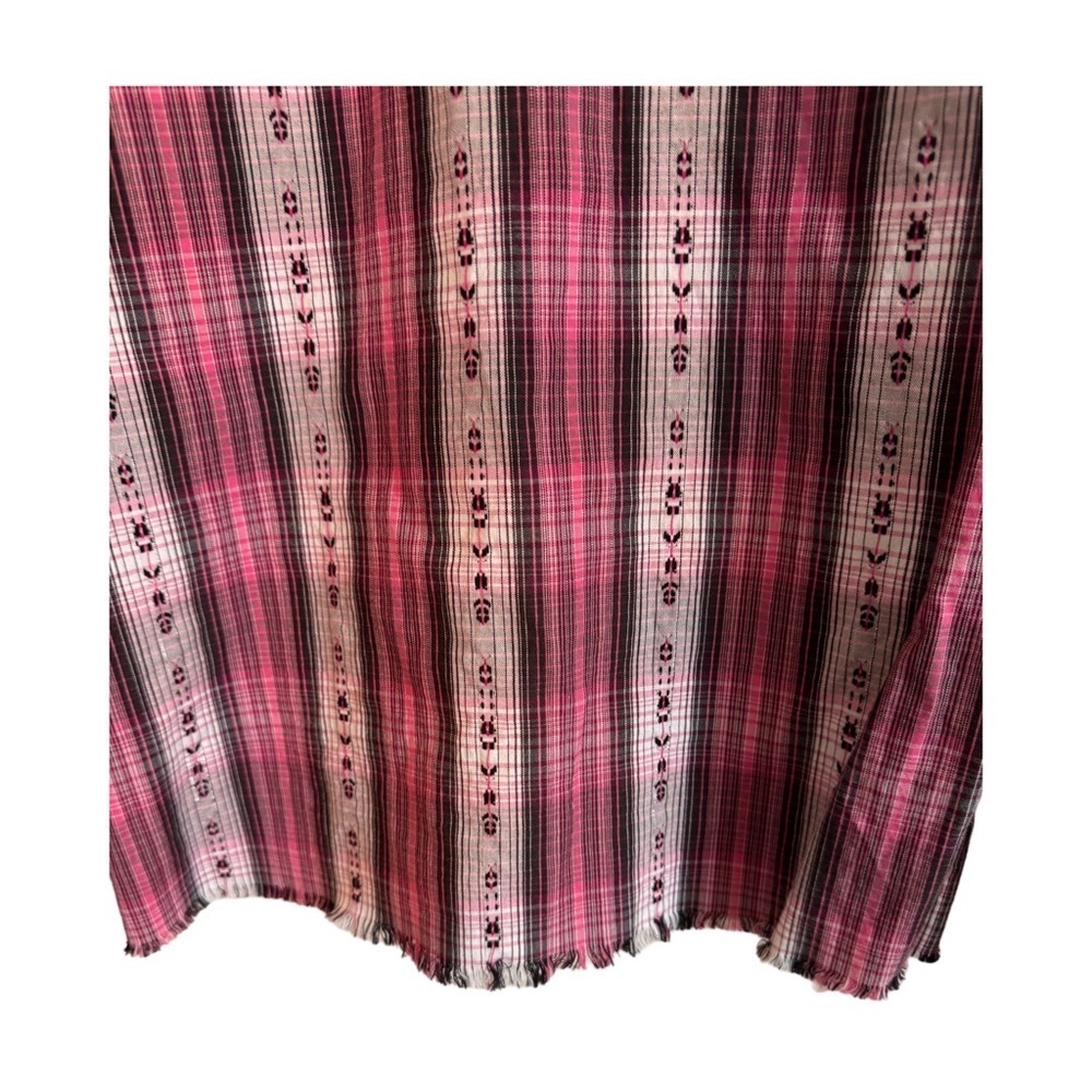 Cowgirl Hardware Girls Size Medium Plaid Long Sleeve Western Shirt - Picture 3 of 4